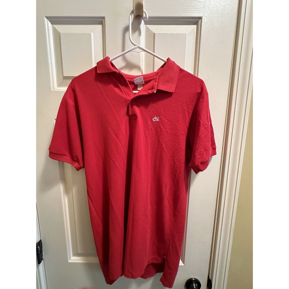 Vintage 70s Nike Polo Orange Tag Mens Navy Red Med(?) Made USA See Description